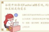 谷歌开始推送FuchsiaOS系统,鸿蒙OS的万物互联是伪需求