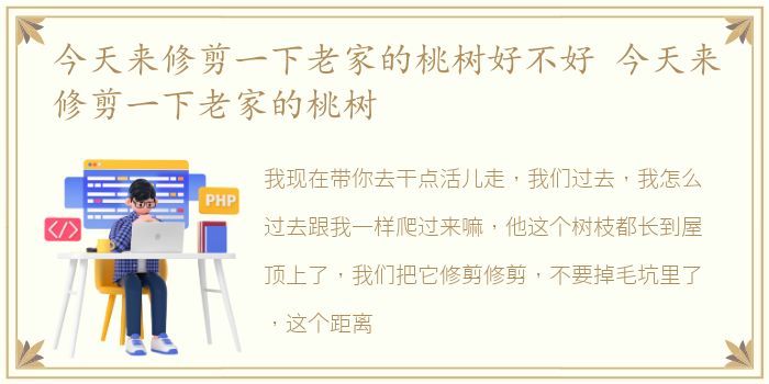 今天来修剪一下老家的桃树好不好 今天来修剪一下老家的桃树