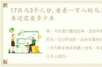 17匹马3个人分,看看一万八的马三整备起来还需要多少米