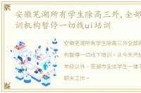 安徽芜湖所有学生除高三外,全部停课,培训机构暂停一切线ui培训