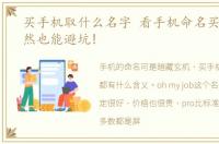 买手机取什么名字 看手机命名买手机,竟然也能避坑!