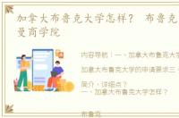 加拿大布鲁克大学怎样？ 布鲁克大学古德曼商学院