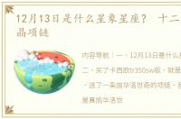 12月13日是什么星象星座？ 十二星座的水晶项链