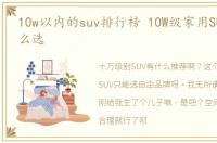 10w以内的suv排行榜 10W级家用SUV应该怎么选