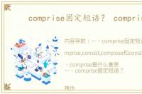 comprise固定短语？ comprise