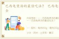 巴西龟煲汤的最佳吃法？ 巴西龟的做法大全