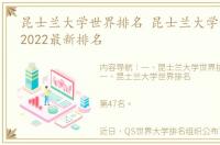 昆士兰大学世界排名 昆士兰大学世界排名2022最新排名