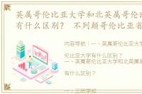 英属哥伦比亚大学和北英属哥伦比亚大学有什么区别？ 不列颠哥伦比亚省