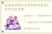 美国各州哪个大学的费用最高？ 马里兰大学研究生学费