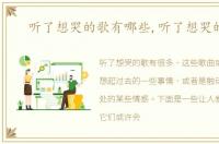 听了想哭的歌有哪些,听了想哭的歌