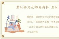 煮肘的肉放哪些调料 煮肘