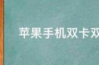 苹果手机双卡双待有哪几个型号 苹果双卡双待手机型号