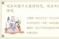 现在加盟什么最挣钱嗯，现在加盟什么最挣钱