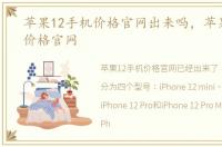 苹果12手机价格官网出来吗，苹果12手机价格官网