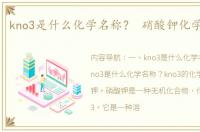 kno3是什么化学名称？ 硝酸钾化学式骂人