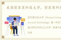 美国密苏里科技大学，密苏里科技大学