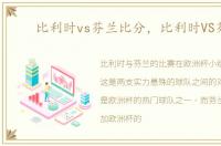 比利时vs芬兰比分，比利时VS芬兰