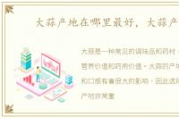 大蒜产地在哪里最好，大蒜产地
