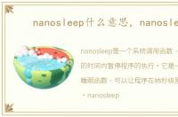 nanosleep什么意思，nanosleep