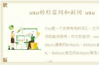 usu的形容词和副词 usu