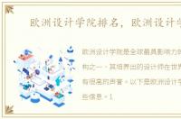 欧洲设计学院排名，欧洲设计学院