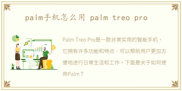 palm手机怎么用 palm treo pro