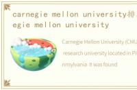 carnegie mellon university排名，carnegie mellon university