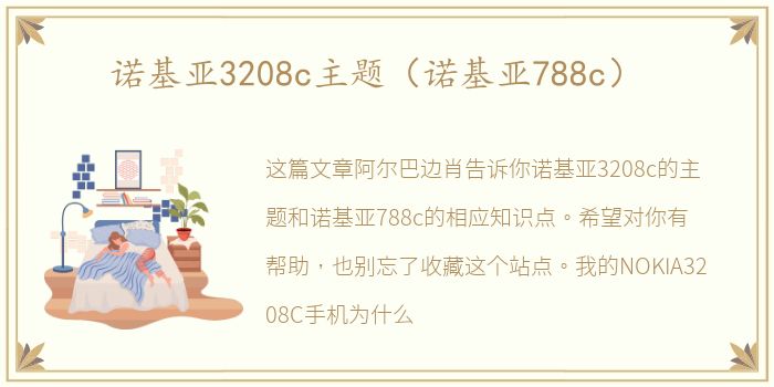 诺基亚3208c主题（诺基亚788c）