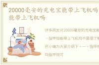 20000毫安的充电宝能带上飞机吗，指甲钳能带上飞机吗