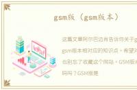 gsm版（gsm版本）