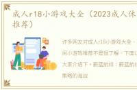 成人r18小游戏大全（2023成人休闲小游戏推荐）