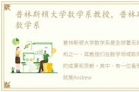 普林斯顿大学数学系教授，普林斯顿大学数学系