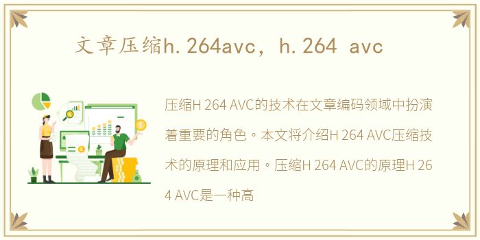 文章压缩h.264avc，h.264 avc