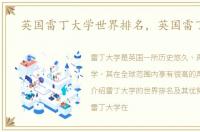 英国雷丁大学世界排名，英国雷丁大学