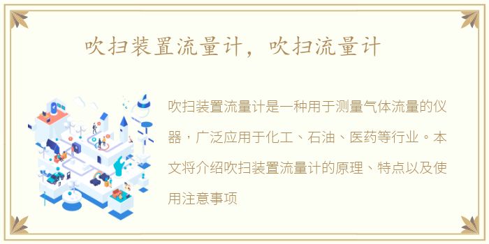 吹扫装置流量计，吹扫流量计