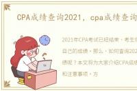 CPA成绩查询2021，cpa成绩查询2019