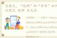 比熊犬，“纯种”和“串串”如何区分？ 比熊犬 纯种 长大后