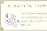分手后日记的介绍，分手后的日志