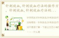针刺放血,针刺放血疗法的操作方法有哪些，针刺放血,针刺放血疗法的操作方法