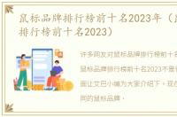 鼠标品牌排行榜前十名2023年（鼠标品牌排行榜前十名2023）