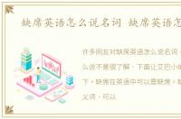 缺席英语怎么说名词 缺席英语怎么说