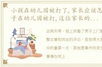 小孩在幼儿园被打了,家长应该怎么做 孩子在幼儿园被打,这位家长的做法你支持么