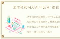 选学校的网站是什么网 选校网