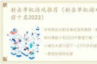 射击单机游戏推荐（射击单机游戏排行榜前十名2023）