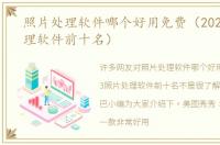 照片处理软件哪个好用免费（2023照片处理软件前十名）