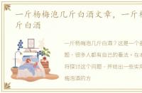 一斤杨梅泡几斤白酒文章，一斤杨梅泡几斤白酒
