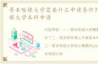 哥本哈根大学需要什么申请条件？ 哥本哈根大学本科申请