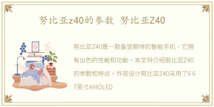 努比亚z40的参数 努比亚Z40