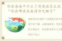 你在海南干什么了用英语怎么说 海南岛：“你在哪里我要请你吃椰子”