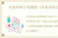 白鹿结婚了吗2022（白鹿结婚了吗）